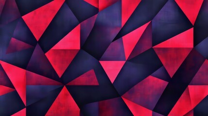 Vibrant abstract geometric shapes in red and dark blue hues.