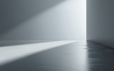 stock photo features a minimalist, clean, and abstract grey gradient background, creating a serene and spacious atmosphere for various design and presentation purposes