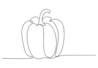 Continuous One-Line Drawing of Capsicum - Minimalist Vegetable Art