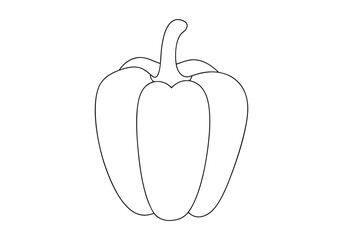 Continuous One-Line Drawing of Capsicum - Minimalist Vegetable Art