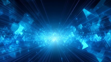 Dynamic blue abstract light rays creating a futuristic visual effect.