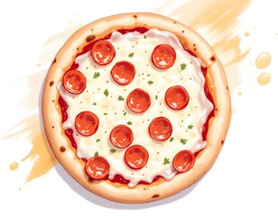 Delicious Pepperoni Pizza with Melted Cheese