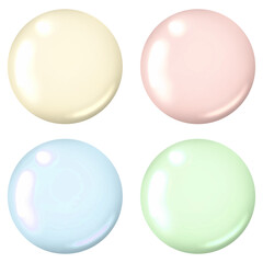カラフルな輝く球体のイラストセット