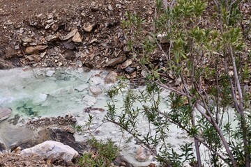 Mountain river hydrogen sulfide. High quality photo