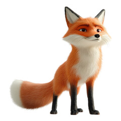 Obraz premium Playful fox animation forest digital art nature close-up