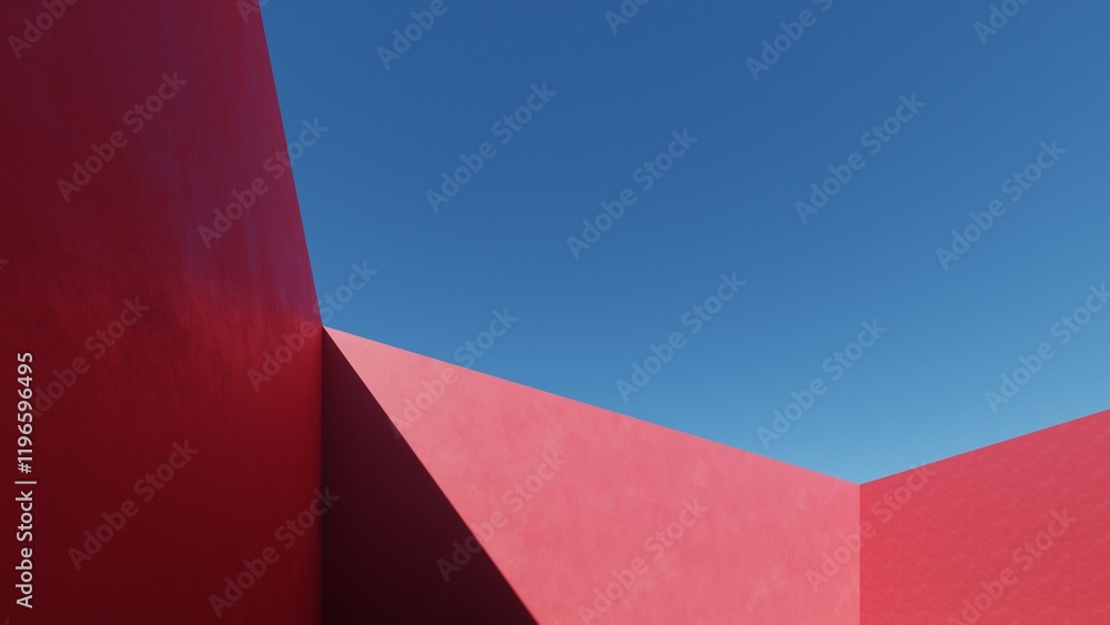 Poster 3d illustration of abstract minimal architecture background, geometric architectural design, 3d rend