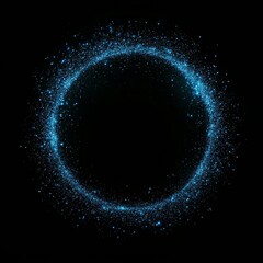 Glowing blue particle ring on black background.