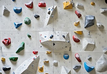 climbing wall with equipment
