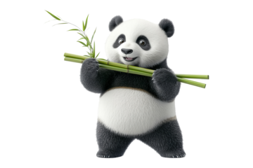 Panda eating bamboo wildlife scene nature close-up