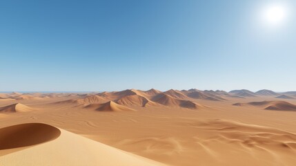 Fototapeta premium Vast Desert Landscape Under Bright Sun