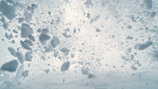 Detail of Snow Avalanche Moving Towards Camera.