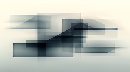 Abstract composition of overlapping geometric shapes creating a sense of movement and depth