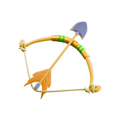 3d icon render bow and arrow