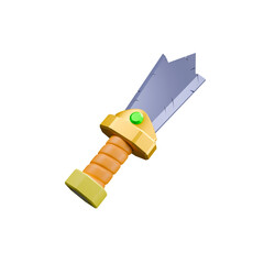 3d render illustration broken sword for battle