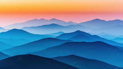 Fototapeta premium Breathtaking twilight over layered alpine mountains