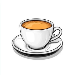 Obraz premium Aromatic Coffee in a White Cup: Enjoy the Perfect Morning Brew