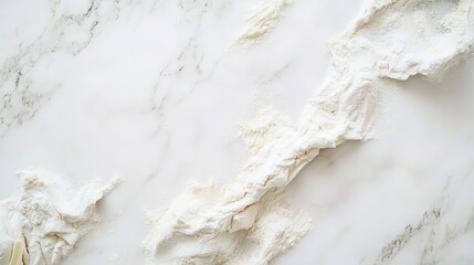 Naklejka premium Fresh pasta on a marble countertop dusted with flour copyspace natural daylight rustic Italian kitchen