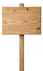 Wooden sign isolated on white background.
