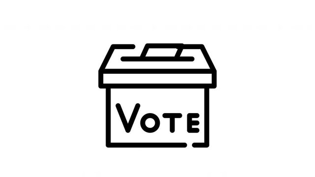 icon line motion graphic vote