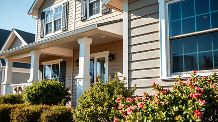 Dream House Exterior: Modern Home Design with Lush Landscaping