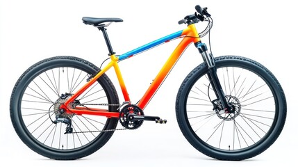 Fototapeta premium Colorful mountain bike isolated on white background.