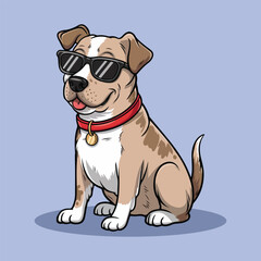  golden retriever dog vector smiling face with sunglasses | A cute Happy golden retriever dog face cartoon illustration, lab dog breed clip art element design with tongue out, Dog Face.