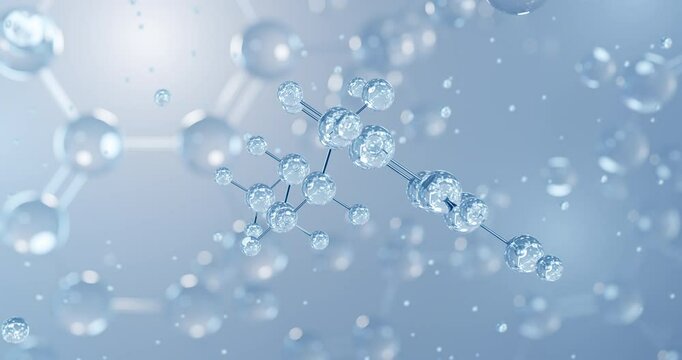 Etilefrine, rotating 3D model of antihypotensive agent, seamless looped video
