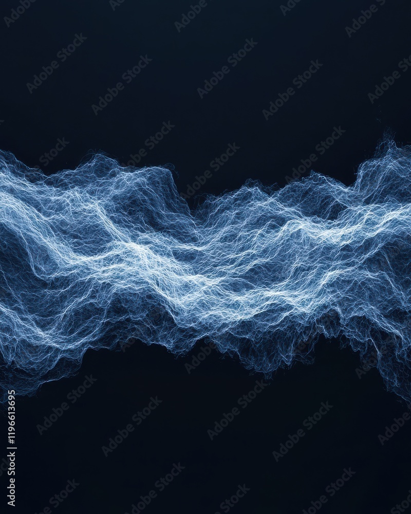 Poster cosmic energy waves display abstract visualization digital artwork dark environment dynamic composit