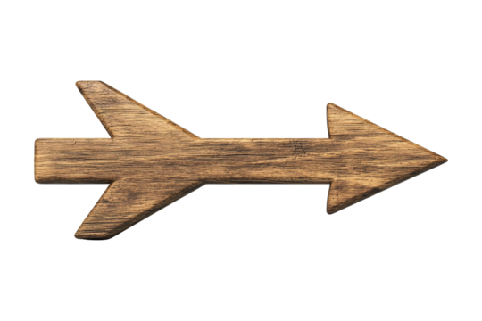 Arrow sign action wooden material creative design studio