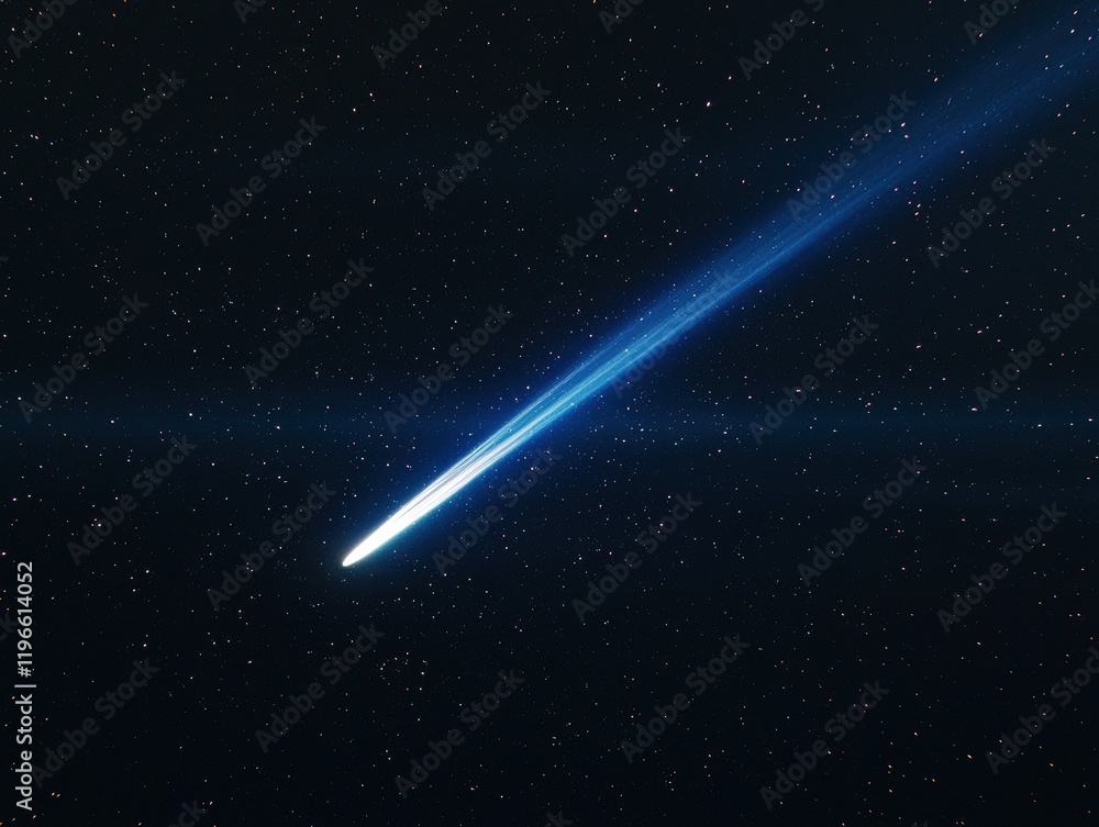Aufkleber comet in orbit disrupts cosmic serenity outer space digital art vast universe dynamic perspective ce