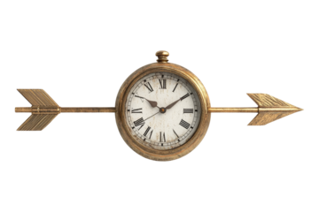 Vintage clock with arrow design home decor wall art