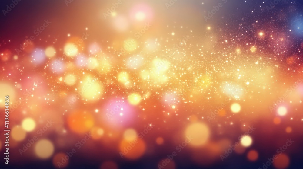 Poster Stunning Colorful Bokeh Effect with Warm Hues and Sparkling Lights