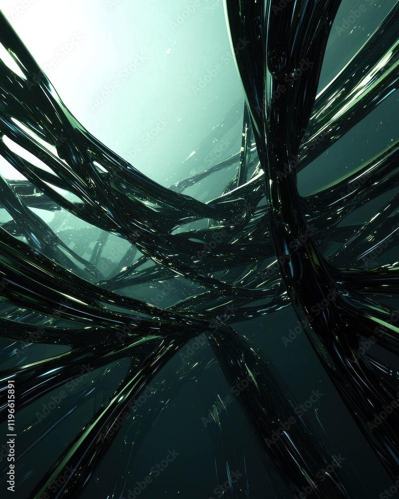 Poster cosmic string disturbance action abstract space digital art clean realistic environment intricate vi