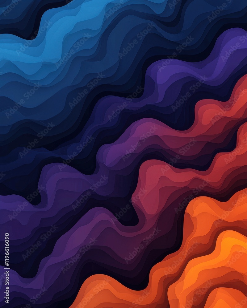 Poster dynamic cosmic string disturbance visualization abstract digital art colorful waves cosmic environme