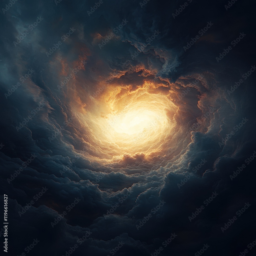 Poster cosmic void disturbance in celestial space digital art surreal environment deep perspective abstract