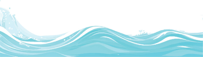 A transparent background with a soft green and blue watercolor ocean wave texture, ideal for creating ocean wave, water wave, or nature-themed designs and graphic resources.
