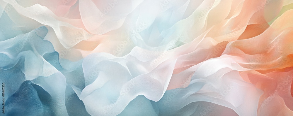 Poster elegant abstract layers: overlapping translucent layers of soft colors and gradients, evoking depth 