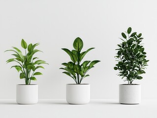 Obraz premium Contemporary indoor plant arrangement modern office image composition minimalist design front view greenery aesthetics