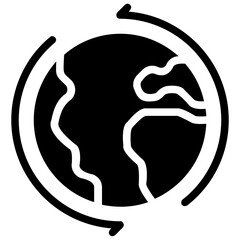 earth rotate vector glyph icon