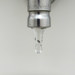 Dripping water from a tap. Lack or leakage of water.
