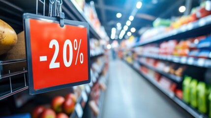Grocery Store Sale: 20% Off! Discover amazing discounts on fresh produce and everyday essentials at your local supermarket. Shop now and save!