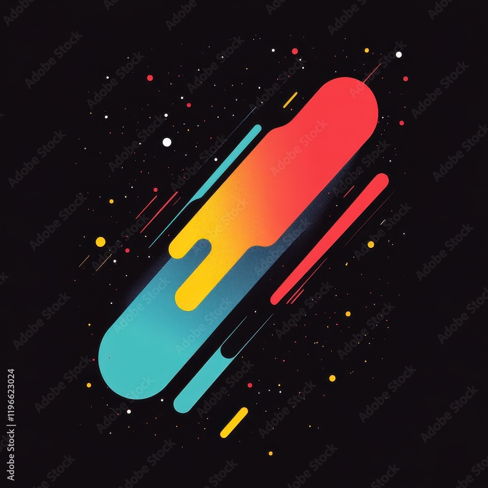 Poster abstract colorful shapes and dots design