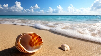 Obraz premium Seashells on a Tropical Beach Paradise