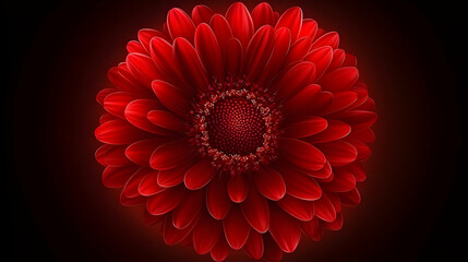 Gorgeous red daisy blossom on a clear, isolated background. Concept of tropical flowering plants