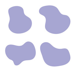 Abstract blob shape organic decorative element, vector illustration set.