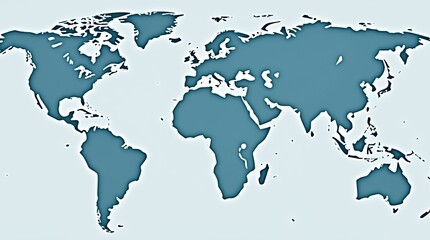 Obraz premium blue world map