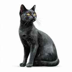 Majestic Black Cat Portrait: A Captivating Image of Feline Elegance and Grace. Discover the beauty of this serene creature in stunning detail.