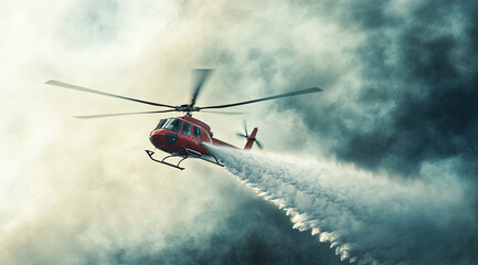Aerial Firefighting Helicopter in Action