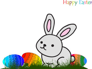 easter bunny with eggs