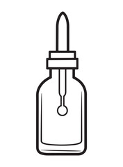 Eye dropper bottle Silhouette vector illustration icon type design